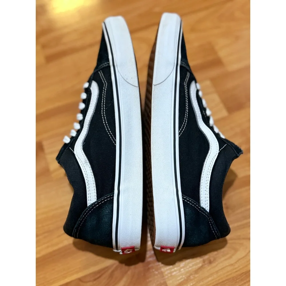 Vans Old Skool Mens 11 Black White Suede Canvas Skate Shoes Sneakers Sanitized - Picture 6 of 12